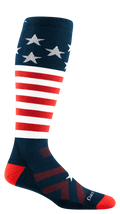 Darn Tough Men's Captain Stripe Over-The-Calf Midweight Cushion Snow Socks